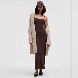 Lululemon Cozy Alpaca Wool-Blend Shawl-Collar Cardigan Heathered Crepe